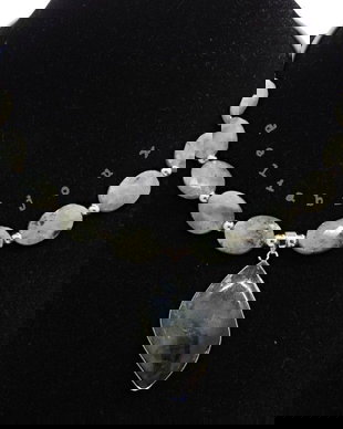 Colier elegant cu labradorit fatetat si pandantiv labradorit (cod1416)