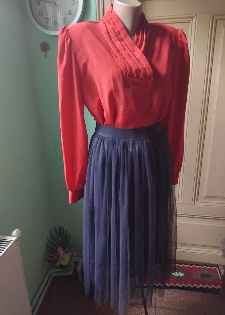 Fusta tulle, bleumarin