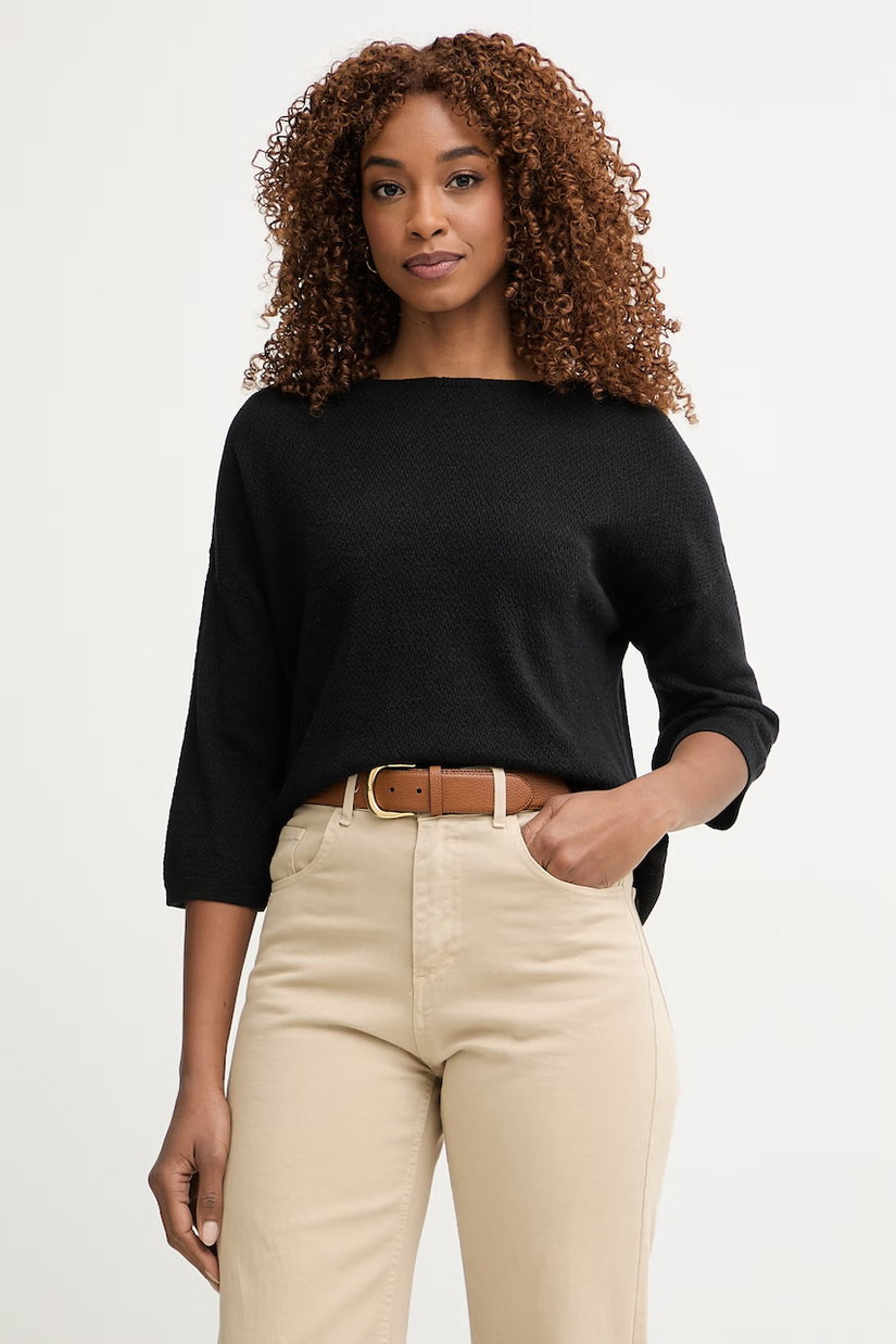 United Colors of Benetton pulover cu mânecă scurtă pentru femei, cu in