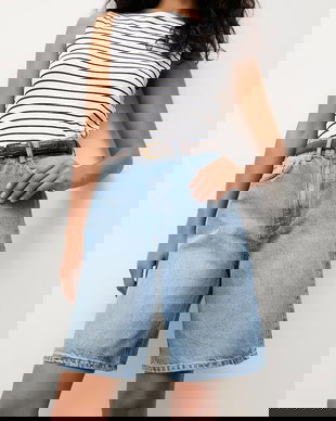 Answear.LAB bermude pentru femei, din denim