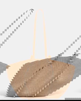 Yuzefi geantă shopper pentru femei, din piele întoarsă LARGE MOCHI