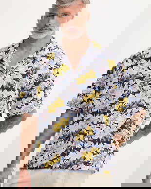 HUGO cămașă de plajă bărbătească BEACH SHIRT RELAXED