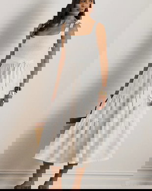 Lauren Ralph Lauren rochie evazată bumbac