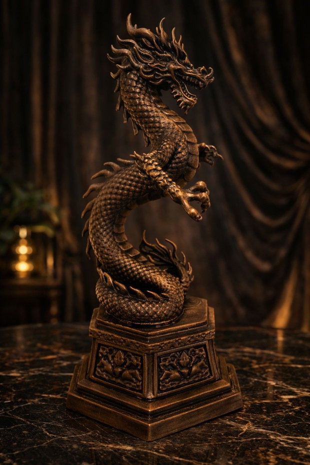 Statuetă Dragon Imperial - Decor Feng Shui / Asiatic - 25cm