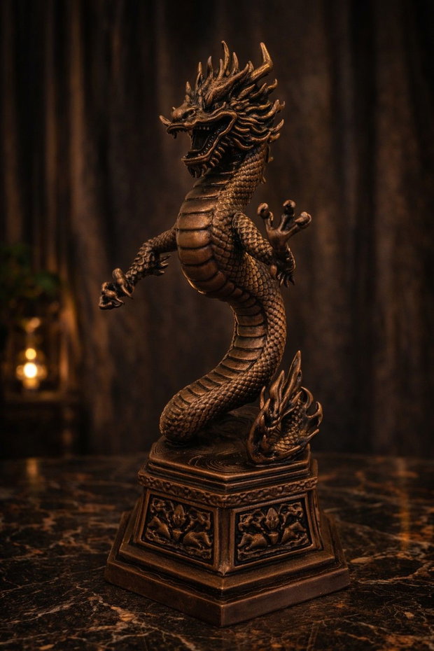 Statuetă Dragon Imperial - Decor Feng Shui / Asiatic - 25cm