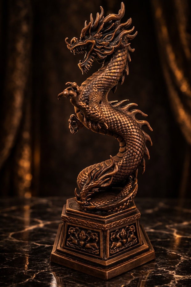 Statuetă Dragon Imperial - Decor Feng Shui / Asiatic - 25cm