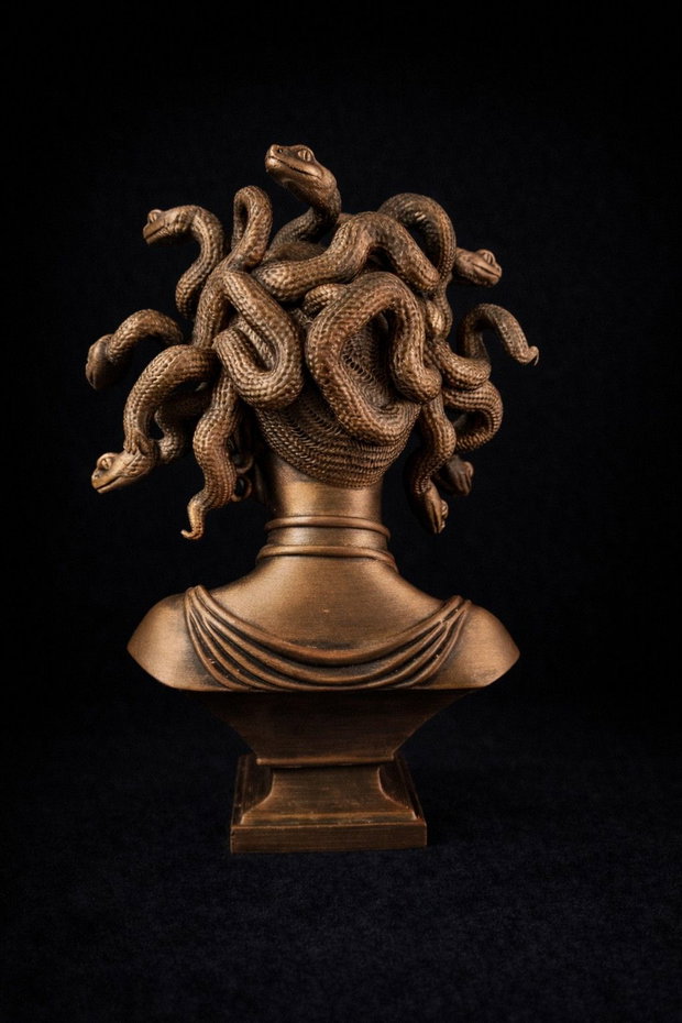 Bust Medusa Pictat Manual - Decor Arta Cadou 25cm