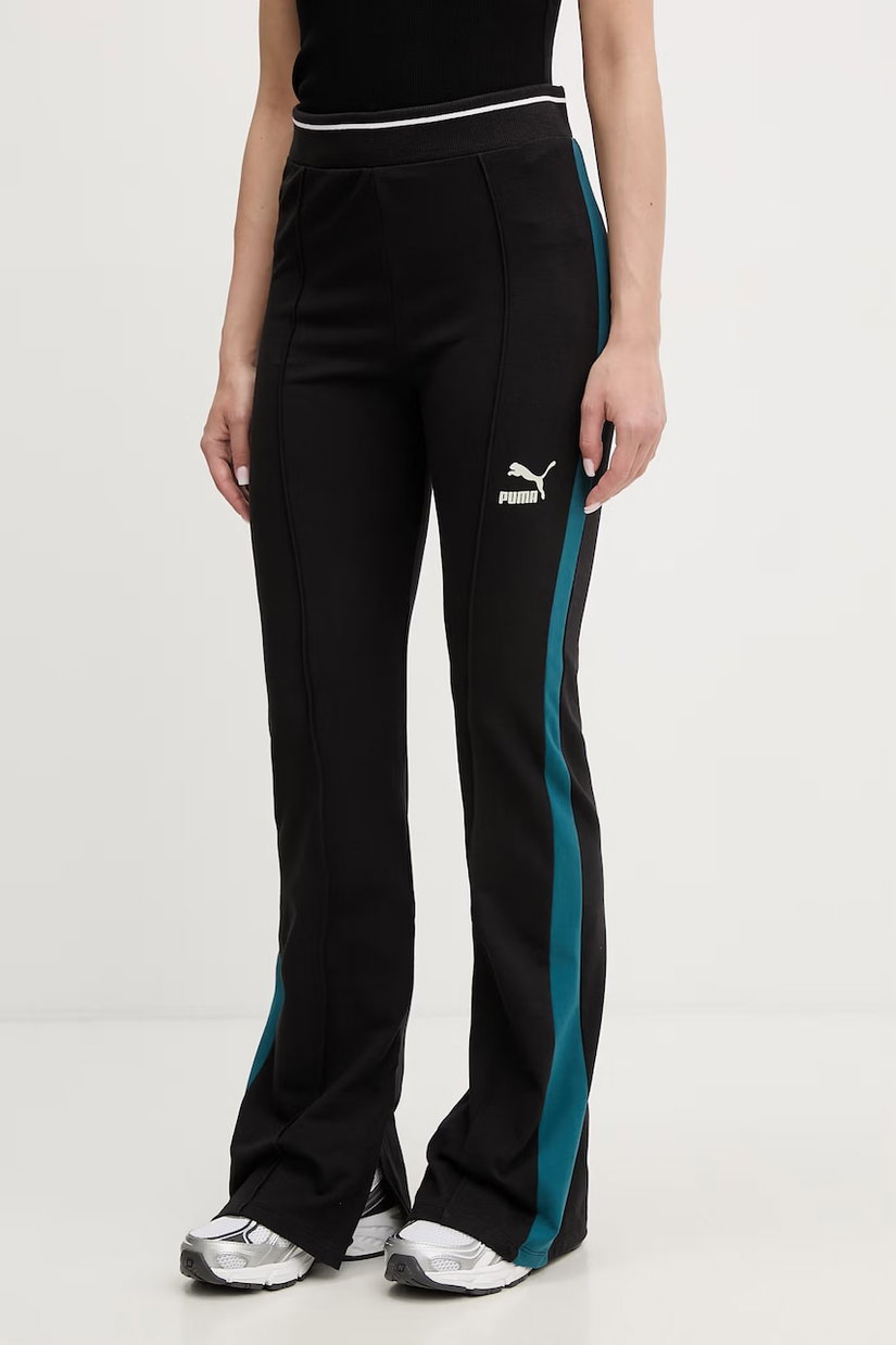 Puma pantaloni de trening de damă din bumbac cu elastan T7 Classics Play Paris Flared