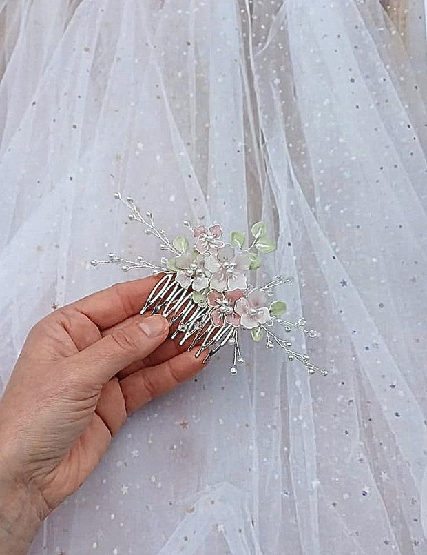 Pieptan mireasa floral