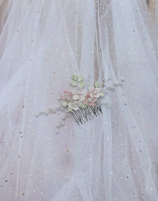 Pieptan mireasa floral