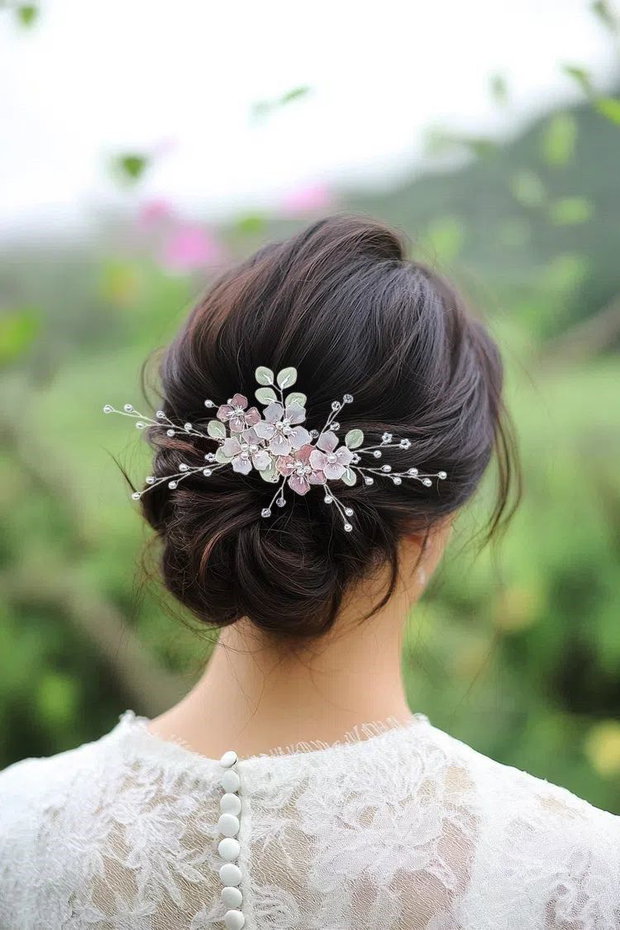 Pieptan mireasa floral