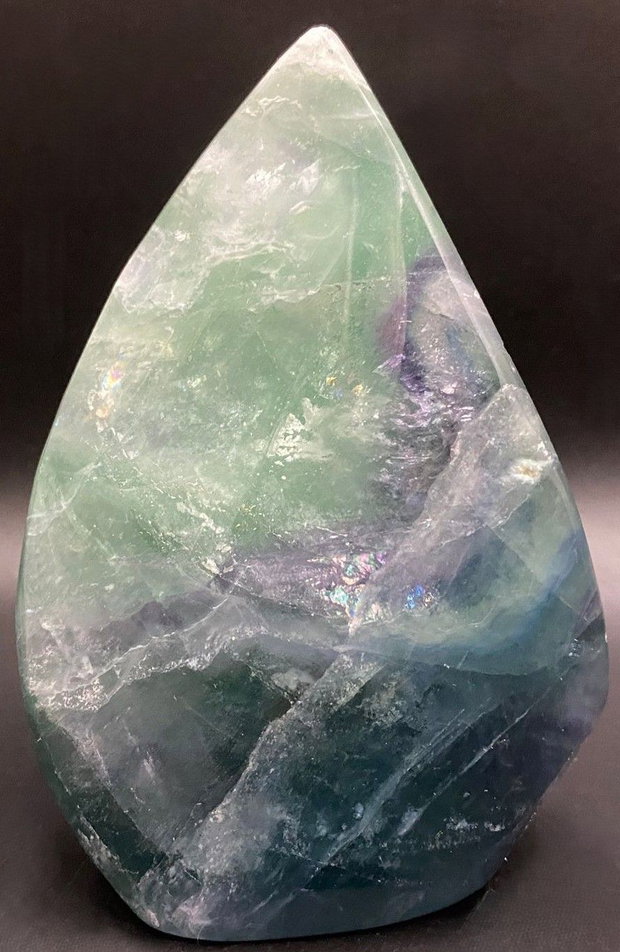 Fluorit Rainbow (Curcubeu) - sculptura din piatra semipretioasa