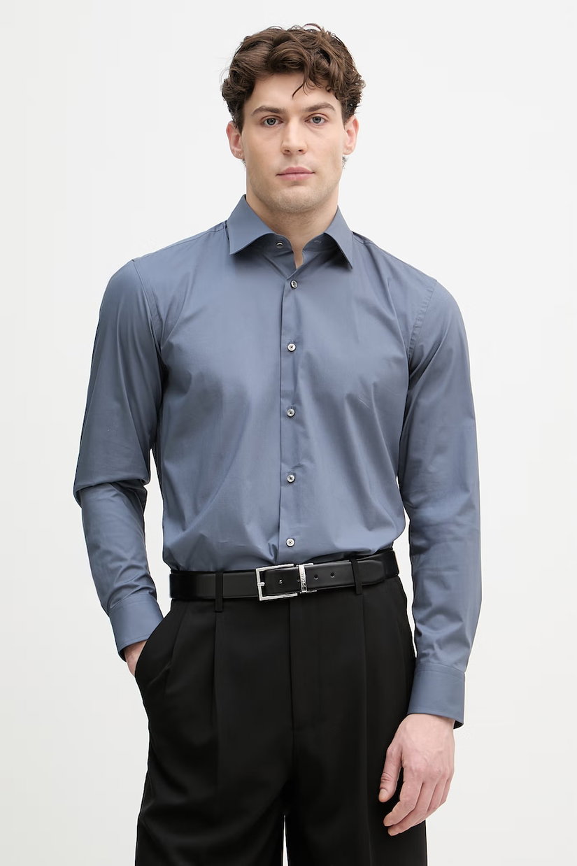 BOSS Cămașă bărbătească din bumbac cu elastan H-HANK-kent-C1-214