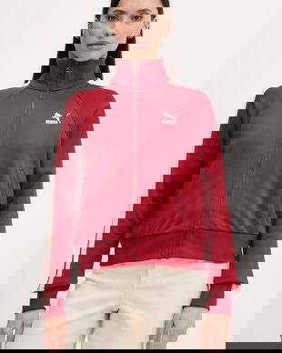 Puma hanorac cu fermoar de femei din bumbac Iconic T7 Track Jacket