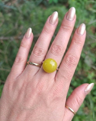 Inel Jad lemon si Argint 925 - IN1354 - Inel galben reglabil, inel pietre semipretioase, cadou iubita, inel cadou, bijuterii cadou, cadou sotie, cadou prietena, cadou romantic, cadou logodna, cadou prietena, bijuterii jad, cristale vindecatoare