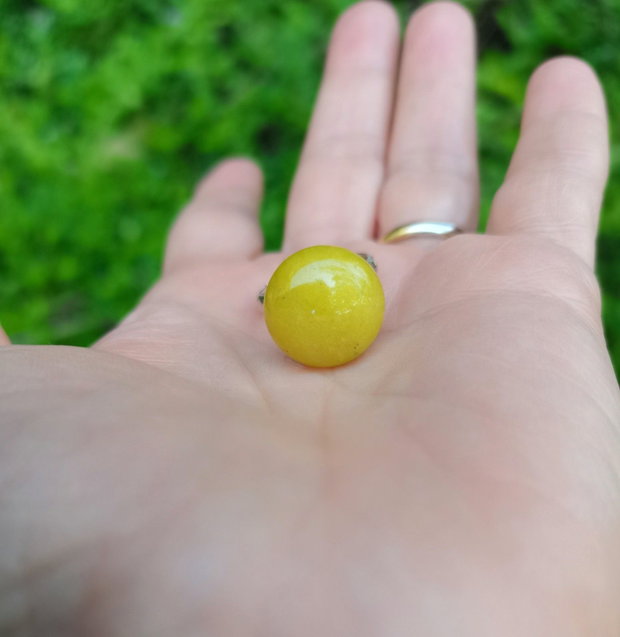 Inel Jad lemon si Argint 925 - IN1354 - Inel galben reglabil, inel pietre semipretioase, cadou iubita, inel cadou, bijuterii cadou, cadou sotie, cadou prietena, cadou romantic, cadou logodna, cadou prietena, bijuterii jad, cristale vindecatoare