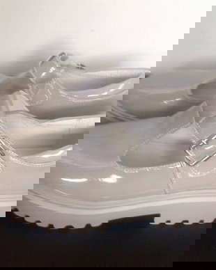 Pantofi piele lacuita gri pastel 40