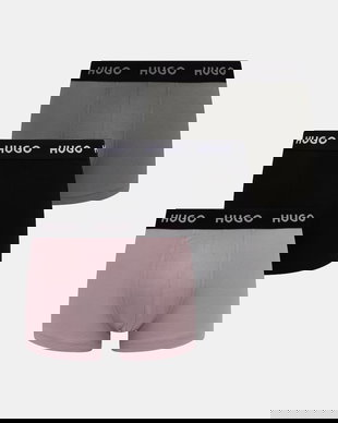 HUGO boxeri bărbați din bumbac cu elastan TRUNK TRIPLET PACK pachet de 3