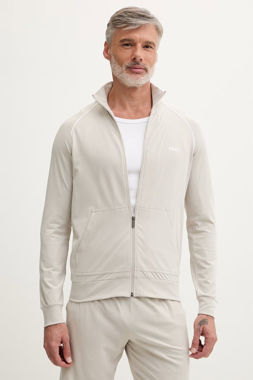 BOSS hanorac cu fermoar bărbătesc din bumbac cu elastan Mix&Match Jacket Z