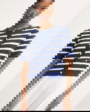 Morgan pulover cu mânecă scurtă pentru femei, cu vâscoză