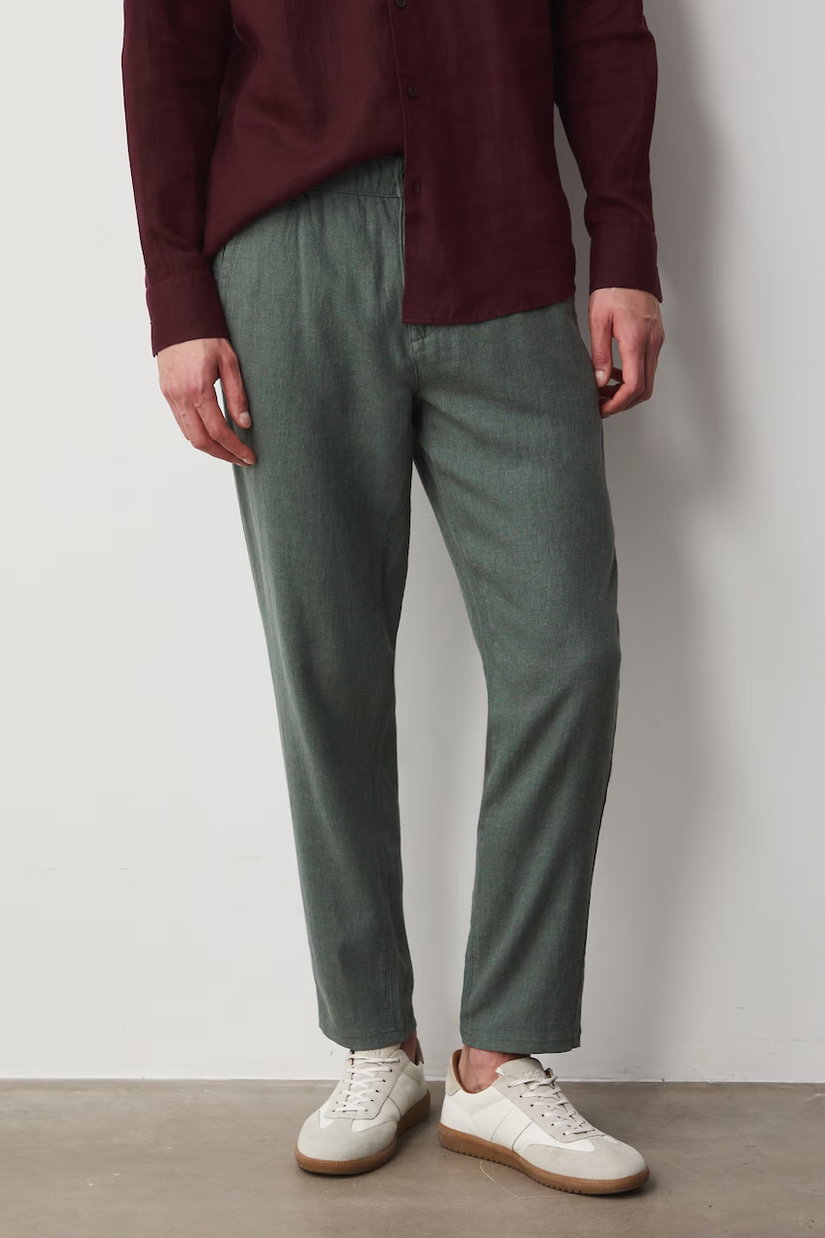 Medicine pantaloni chinos pentru bărbați, din in