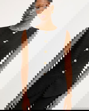 Morgan vestă cu un singur rând de nasturi pentru femei, cu vâscoză