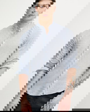 Lindbergh cămașă pentru bărbați, din in