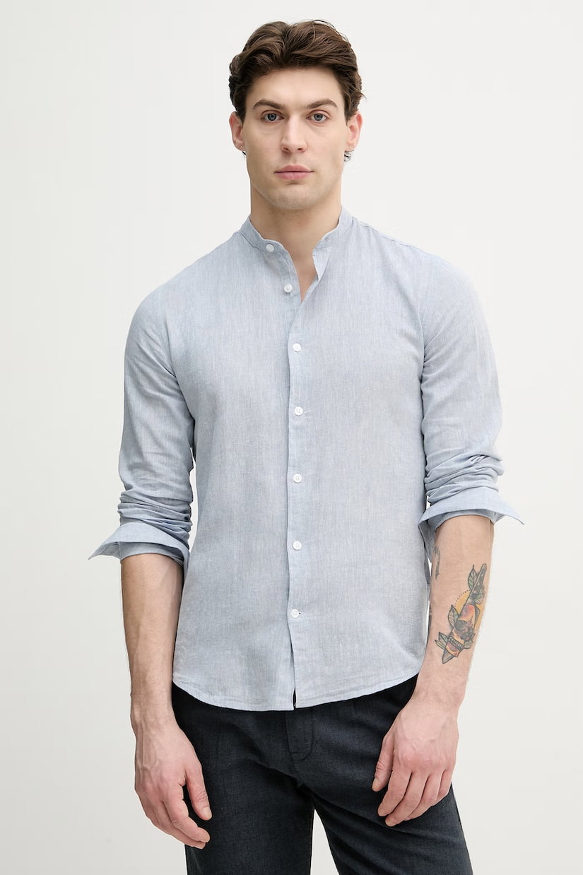 Lindbergh cămașă pentru bărbați, din in