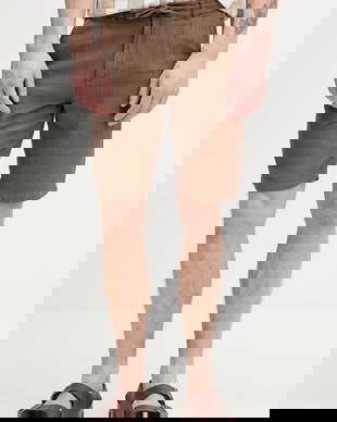 Lindbergh pantaloni scurți pentru bărbați, cu amestec de in