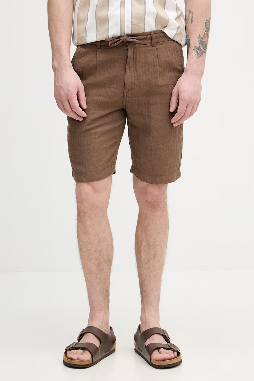 Lindbergh pantaloni scurți pentru bărbați, cu amestec de in