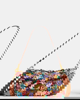 Coach geantă pentru femei, din piele Floral Applique Tabby 26