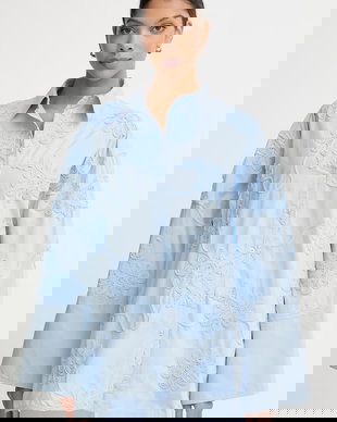 Rotate bluză tip cămașă pentru femei, din bumbac