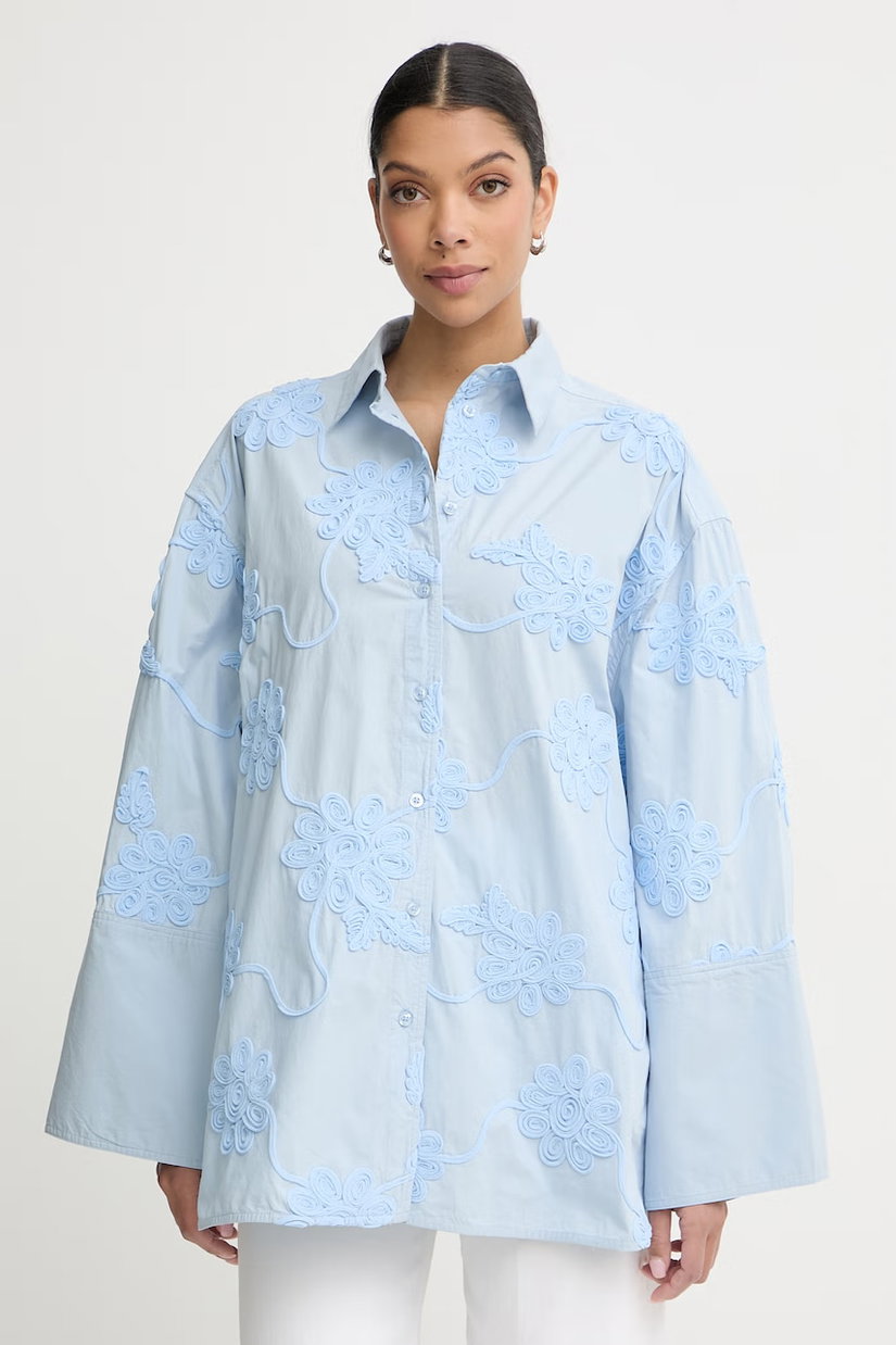 Rotate bluză tip cămașă pentru femei, din bumbac