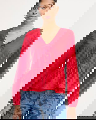 Marc O'Polo bluză cu volane pentru femei, din bumbac