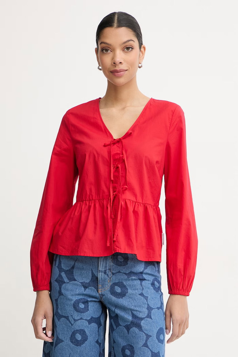 Marc O'Polo bluză cu volane pentru femei, din bumbac