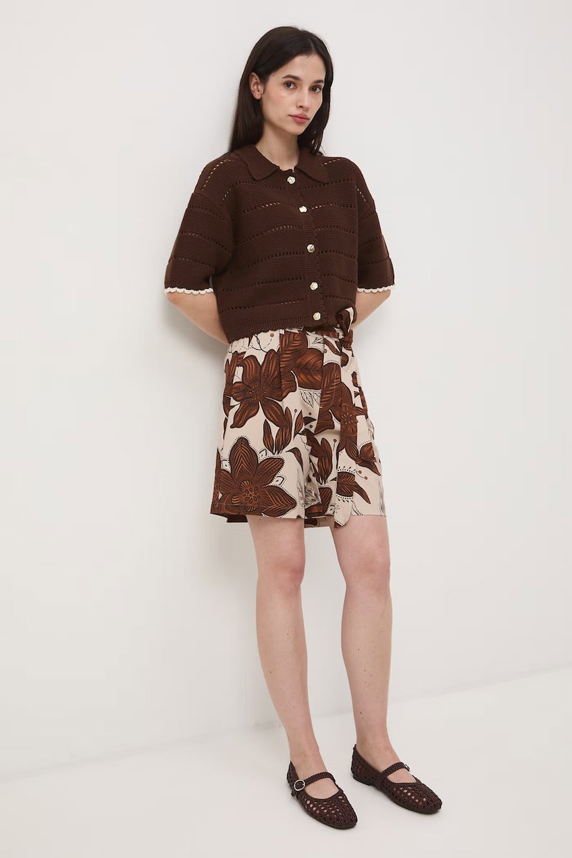 Medicine pantaloni scurți pentru femei, cu adaos de in