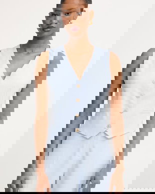 Morgan vestă cu un singur rând de nasturi pentru femei, cu vâscoză