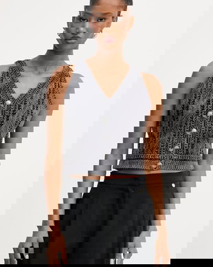 Pinko vestă pentru femei, din bumbac