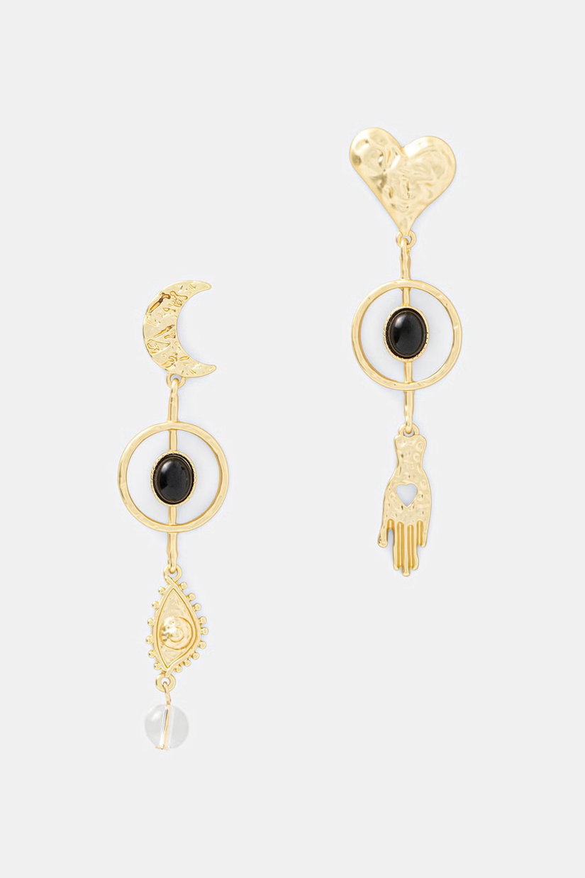 Medicine cercei de damă din metal cu agat