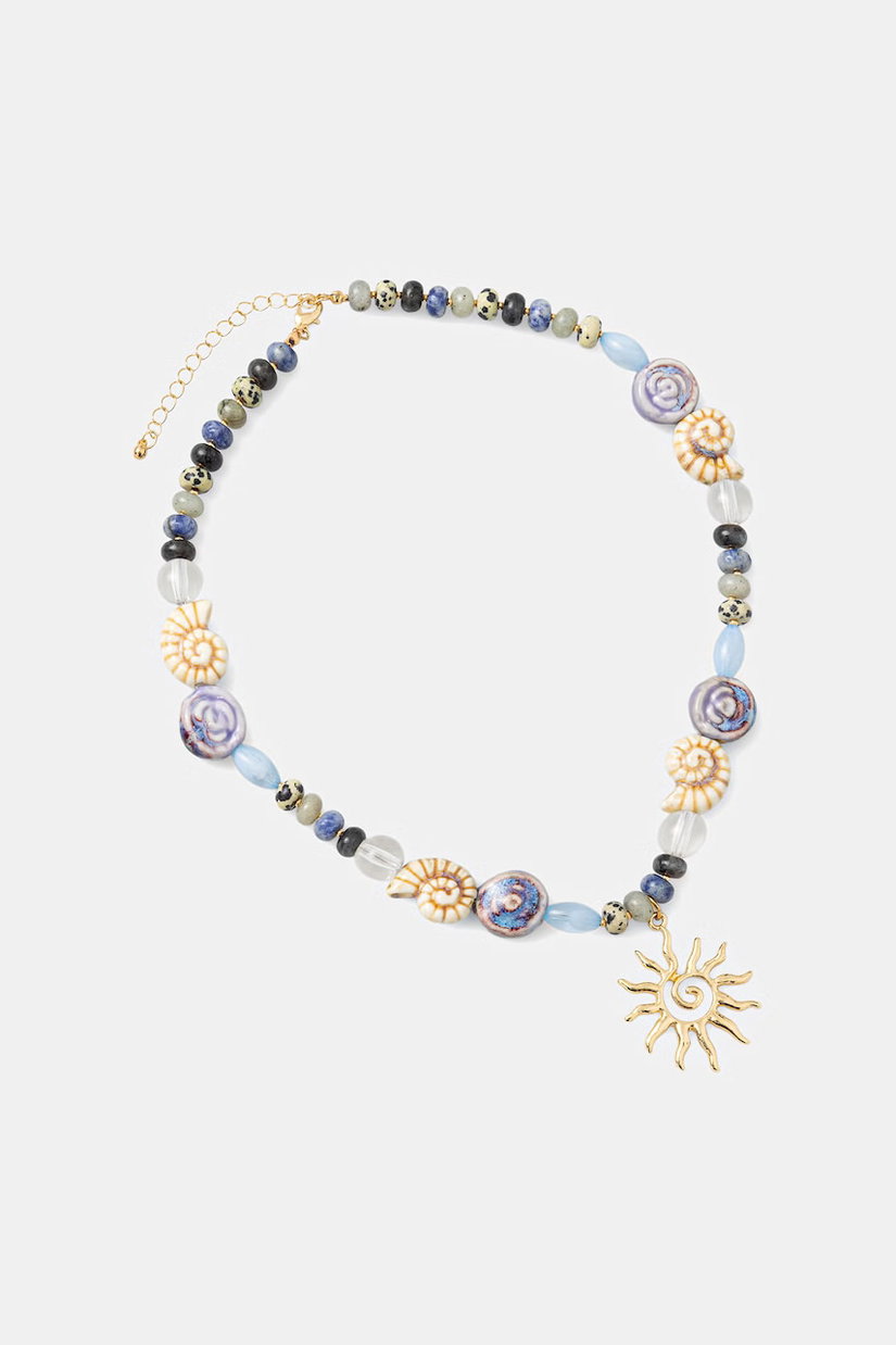 Medicine colier cu pandantiv de damă cu piatră naturală de jasp