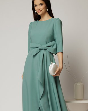 Rochie DY Fashion verde fistic cu funda ampla in talie