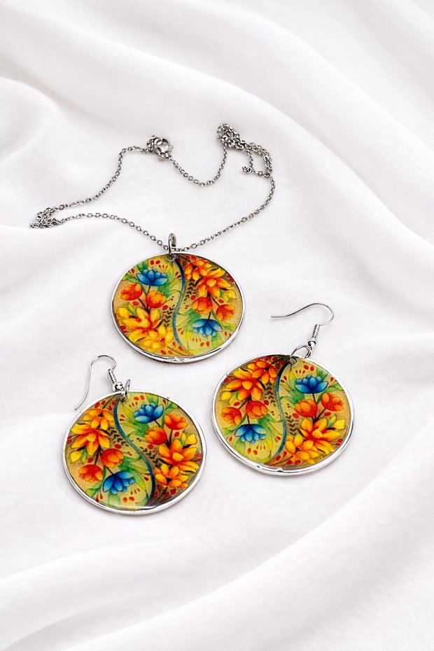 Set bijuterii motiv floral 02004