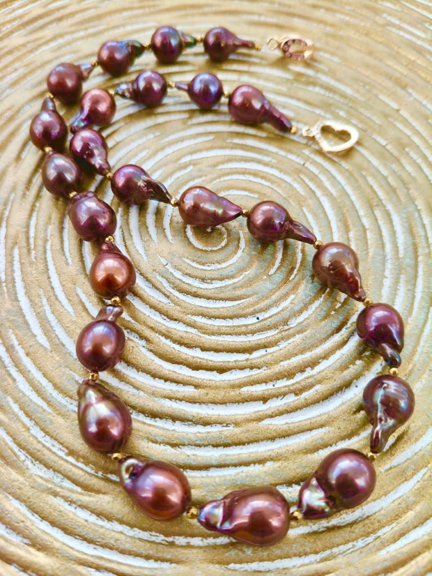 Colier perle baroc maro aramiu