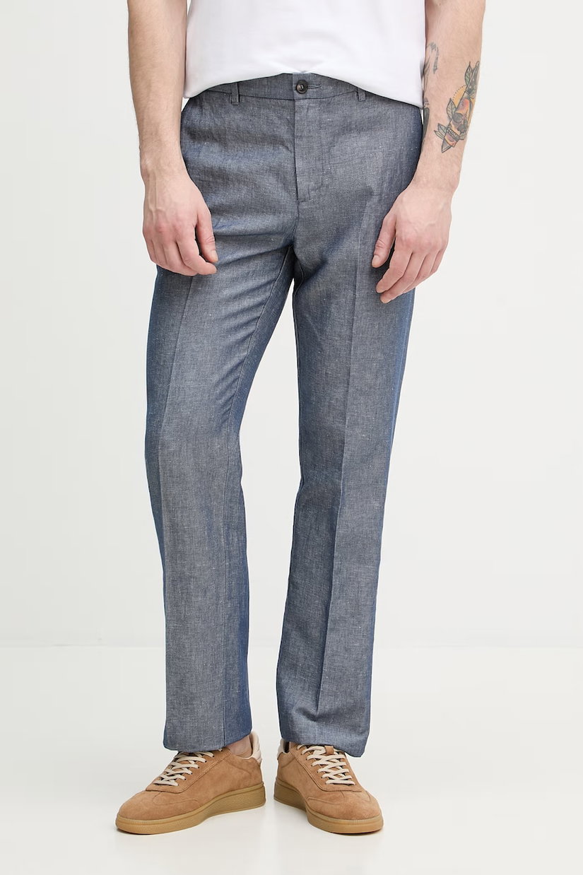 United Colors of Benetton pantaloni pentru bărbați, cu amestec de in