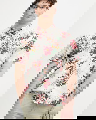 Lindbergh cămașă pentru bărbați, din in