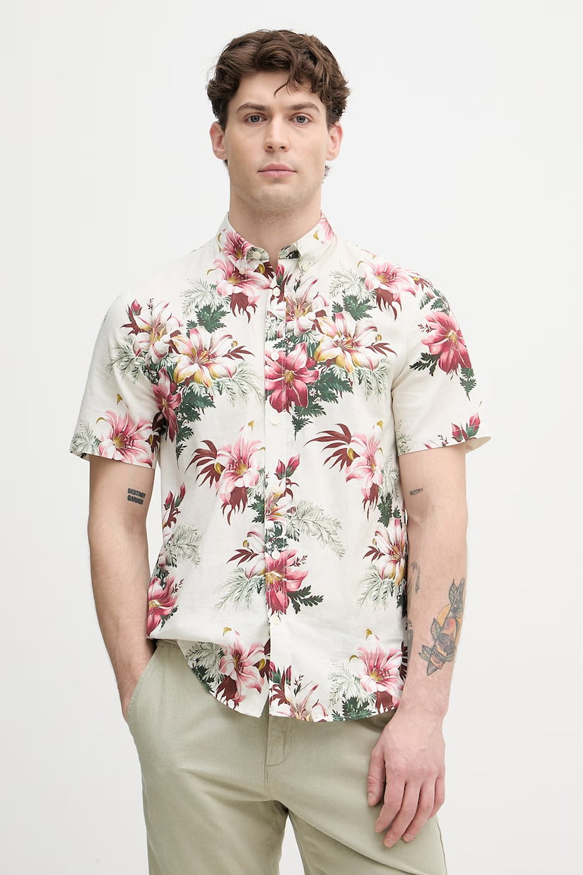 Lindbergh cămașă pentru bărbați, din in