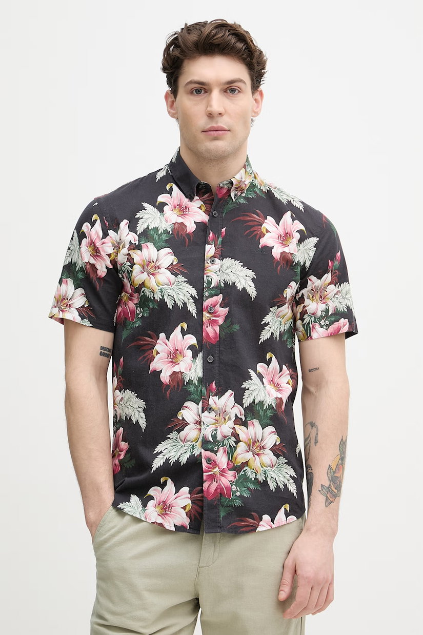 Lindbergh cămașă pentru bărbați, din in