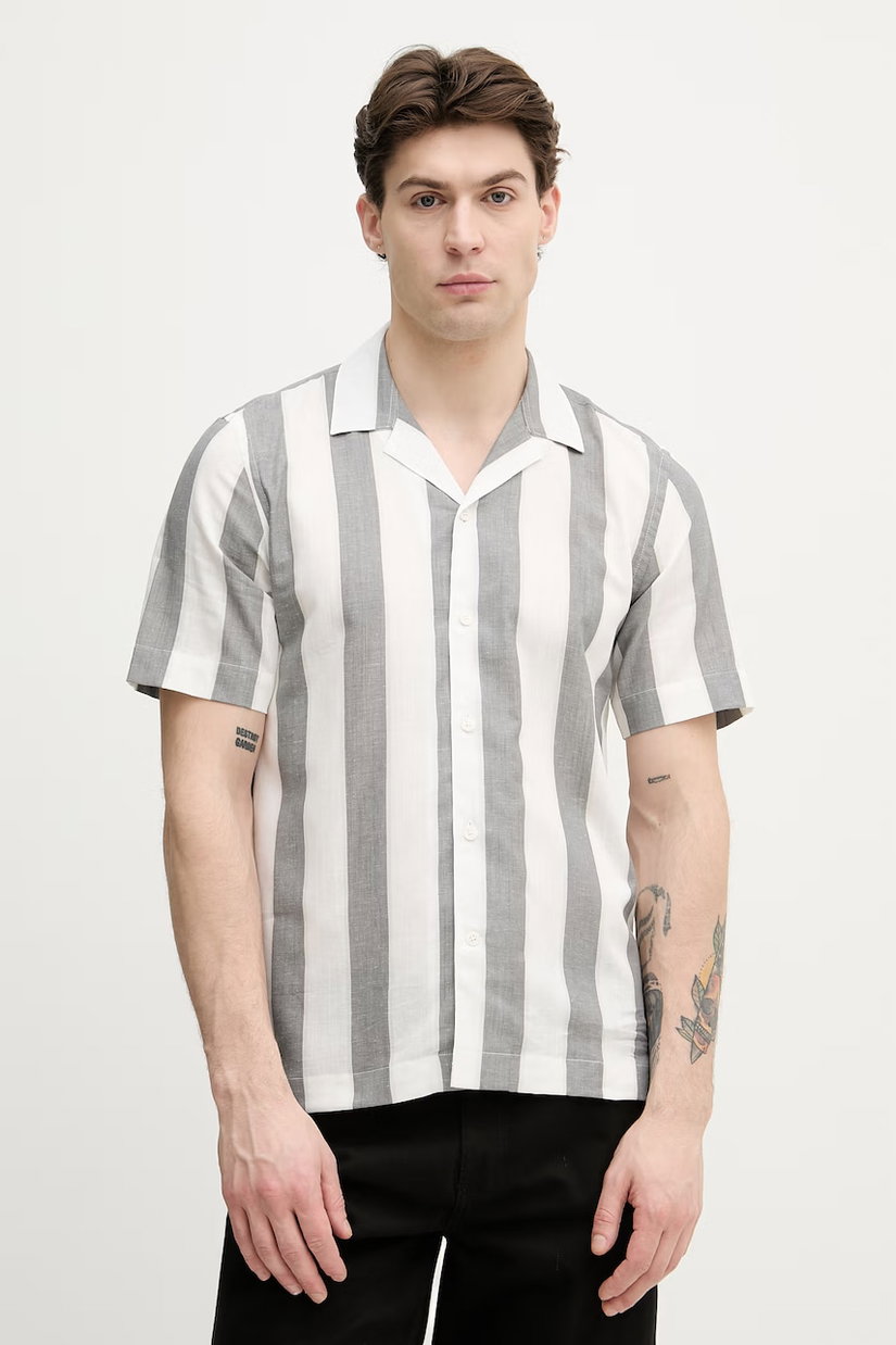 Lindbergh cămașă pentru bărbați, cu amestec de in