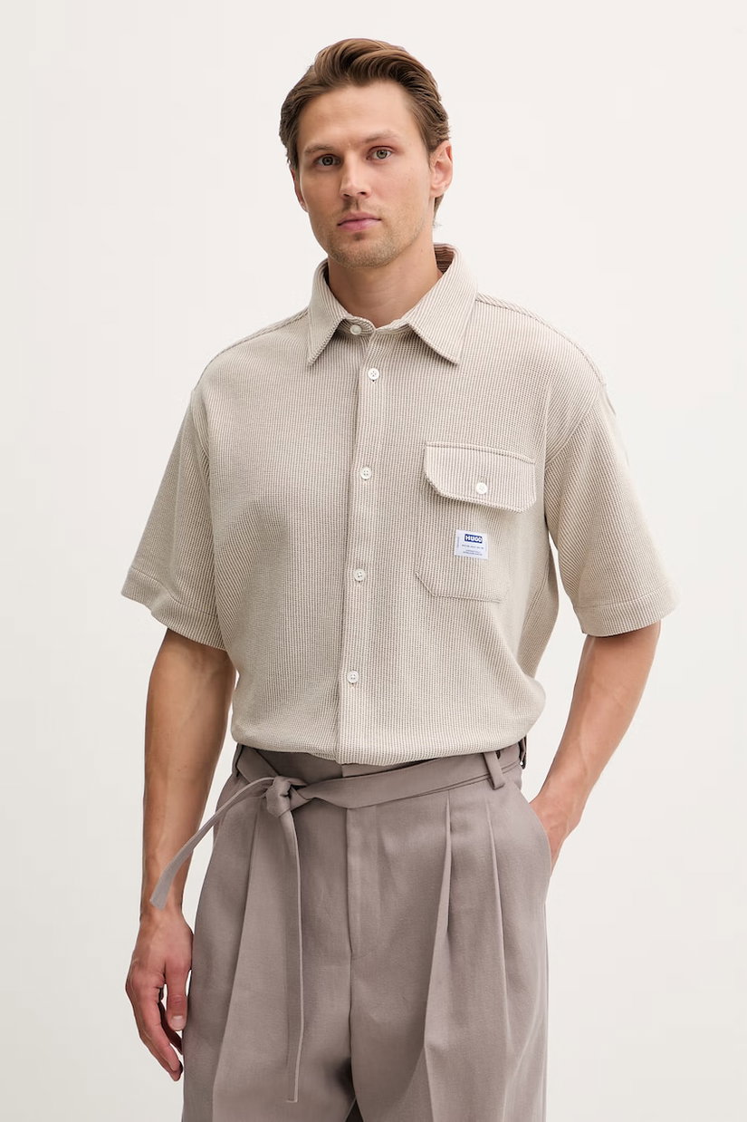 HUGO Blue cămașă pentru bărbați, cu bumbac Ebaffino