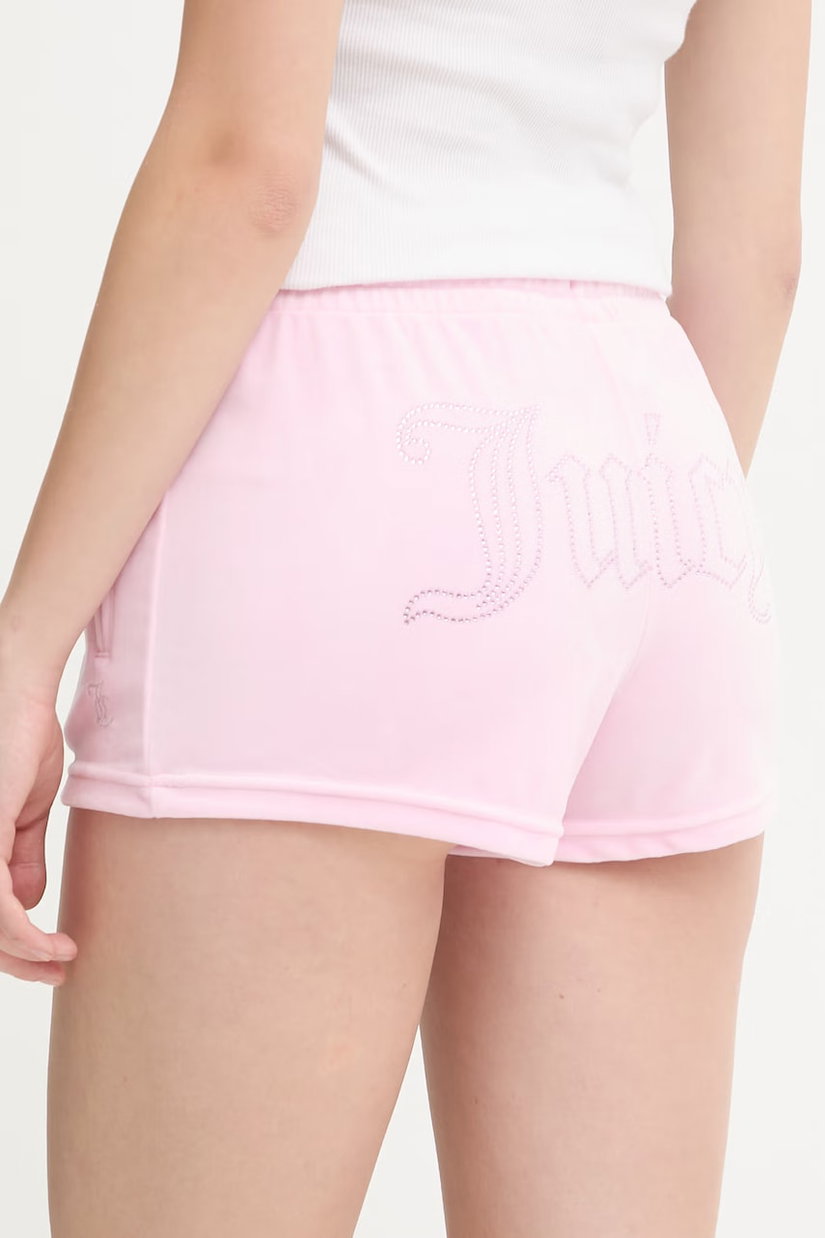 Juicy Couture pantaloni scurți de damă din velur TAMIA SHORTS